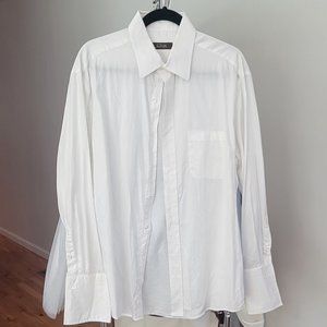 Tosso Ella Cuff link sleeve button down shirt, white, 16 1/2 34/35